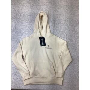 Local Boy Outfitters Youth Medium Hoodie Cream Black Lab Duck Graphic Sweatshirt